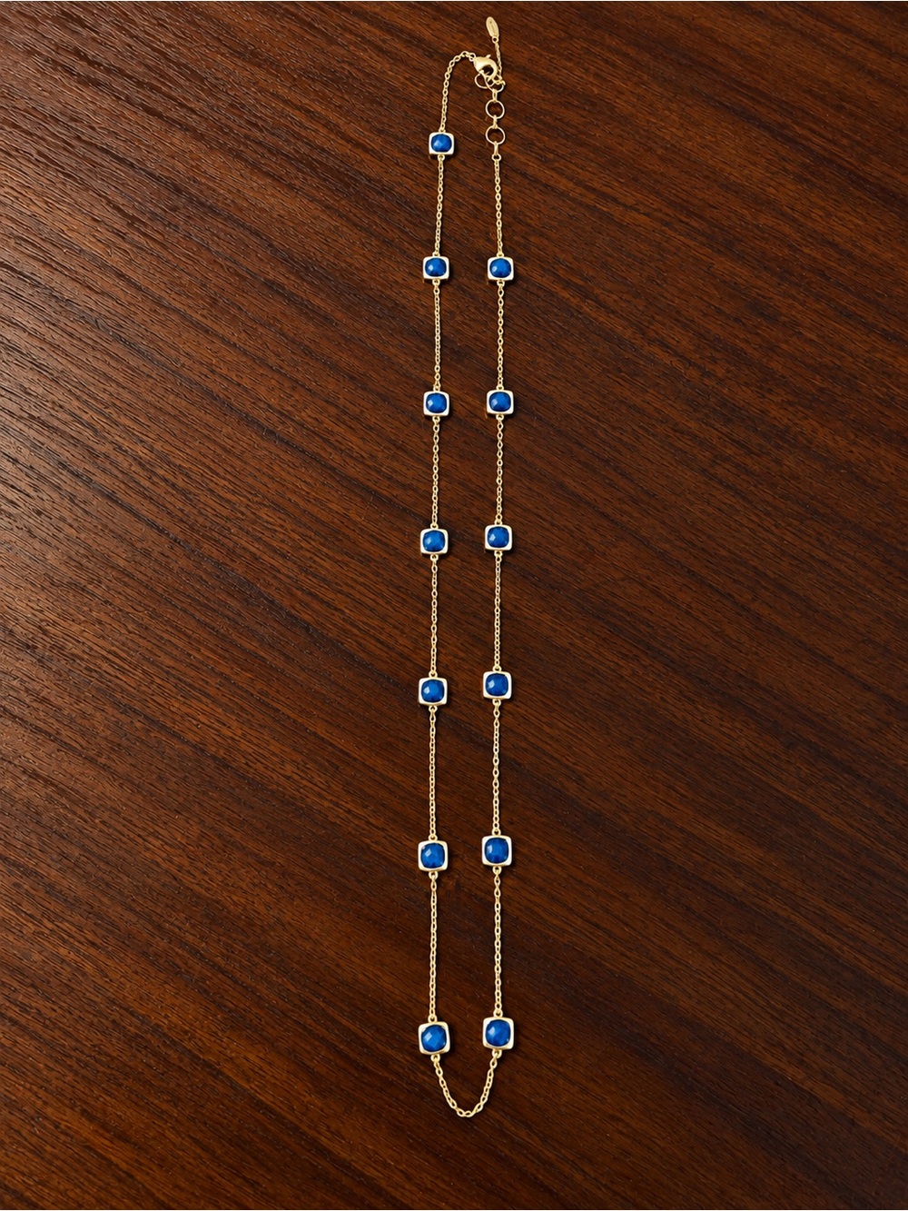 Amrita Singh - Blue Faceted Stone Gold Tone Necklace